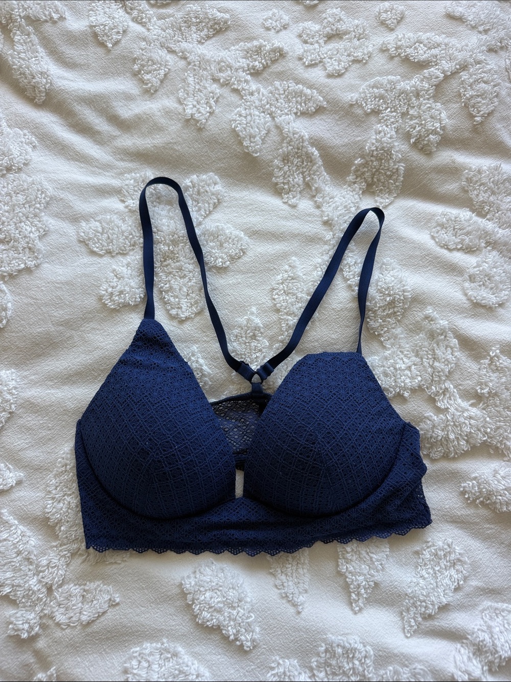 Victoria's Secret Navy Lace Longline Bra with Racerback Never Worn